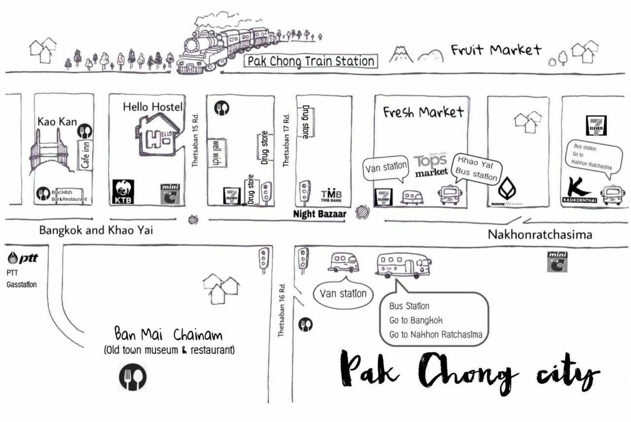 Hello Hostel Pak Chong Exterior foto